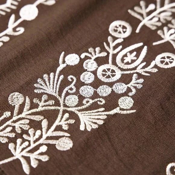 Coffee Brown Party Women's Frill Maxi Dress - Picture 7 of 7